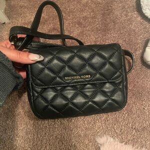 Michael Kors Black Quilted Belt Bag